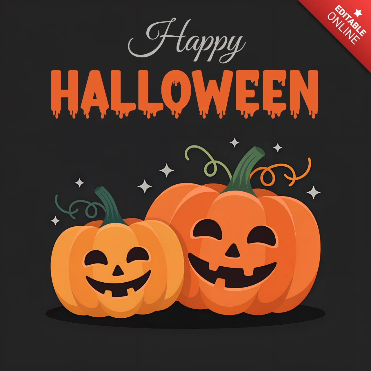 Frohes Halloween Kürbisdesign-Vorlage für festliche Grußkarten