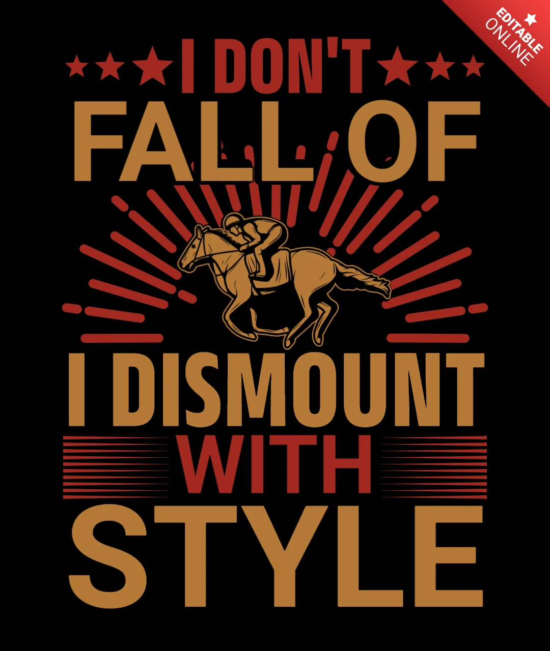 Je ne tombe pas, je descends avec style - modèle de t-shirt de course de chevaux.