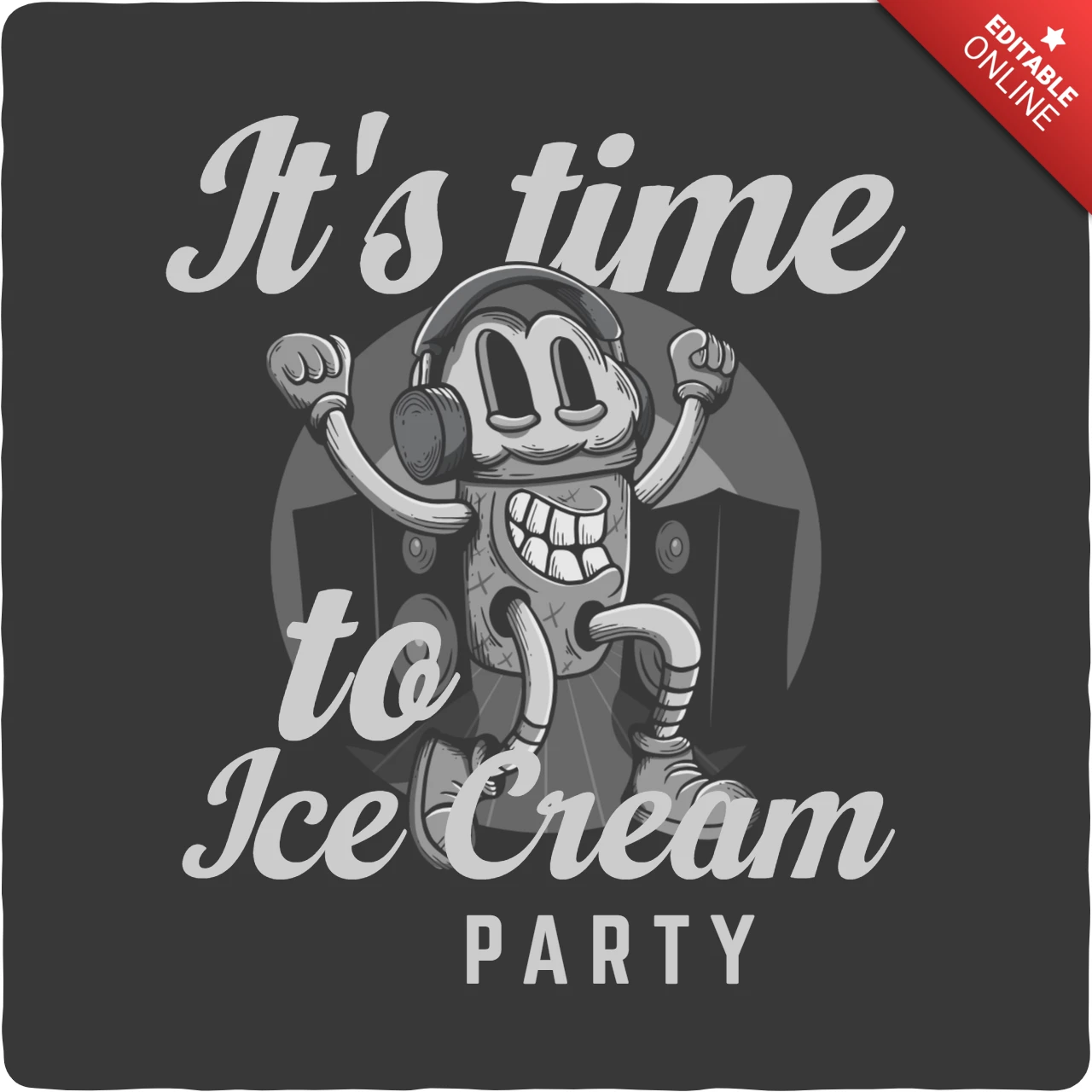 Es ist Zeit, Eiscreme Charakter T-Shirt-Design