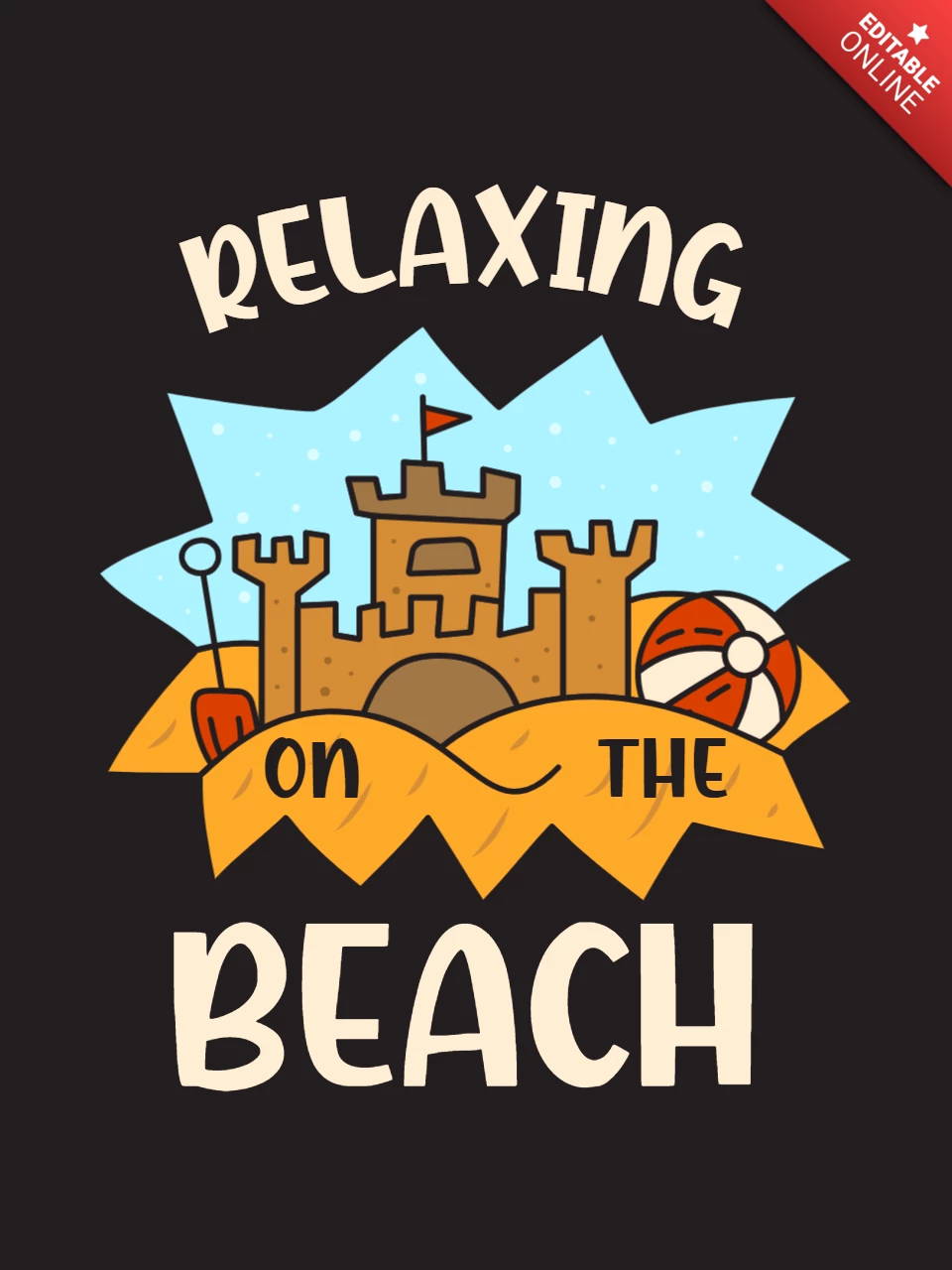 Verano relajante en la playa diseño de plantilla de camiseta