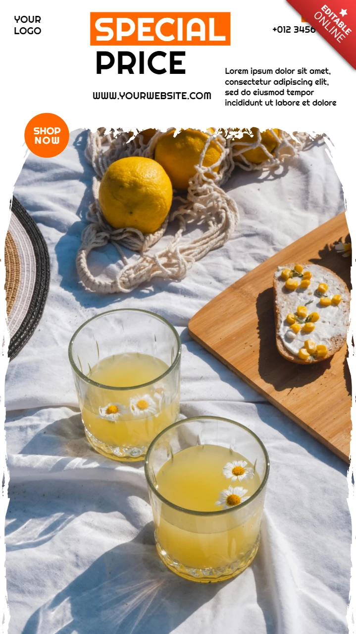 Bright Restaurant Advertising Instagram Story Post Design Template
