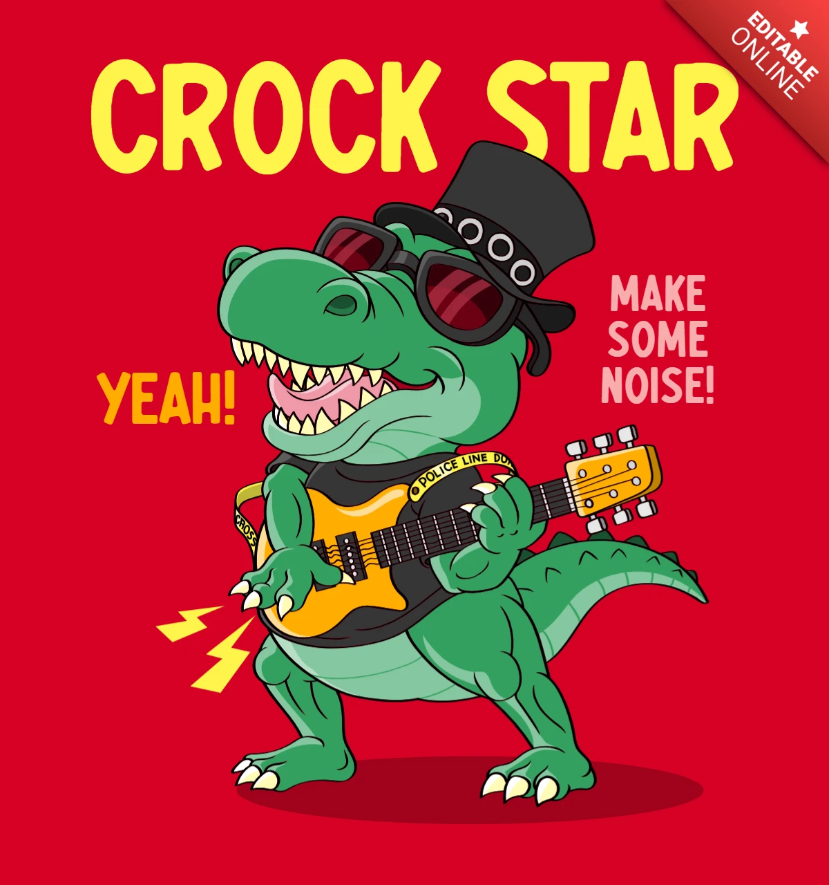 Modello di design Crock star: opera d'arte divertente e giocosa a tema musicale