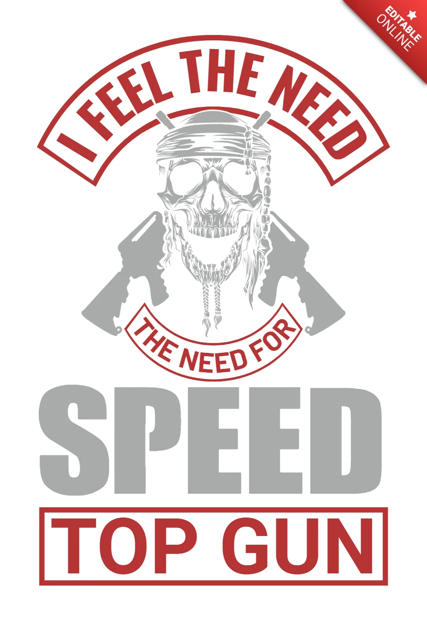 Vintage Skull and Guns Design Template for Speed Enthusiasts