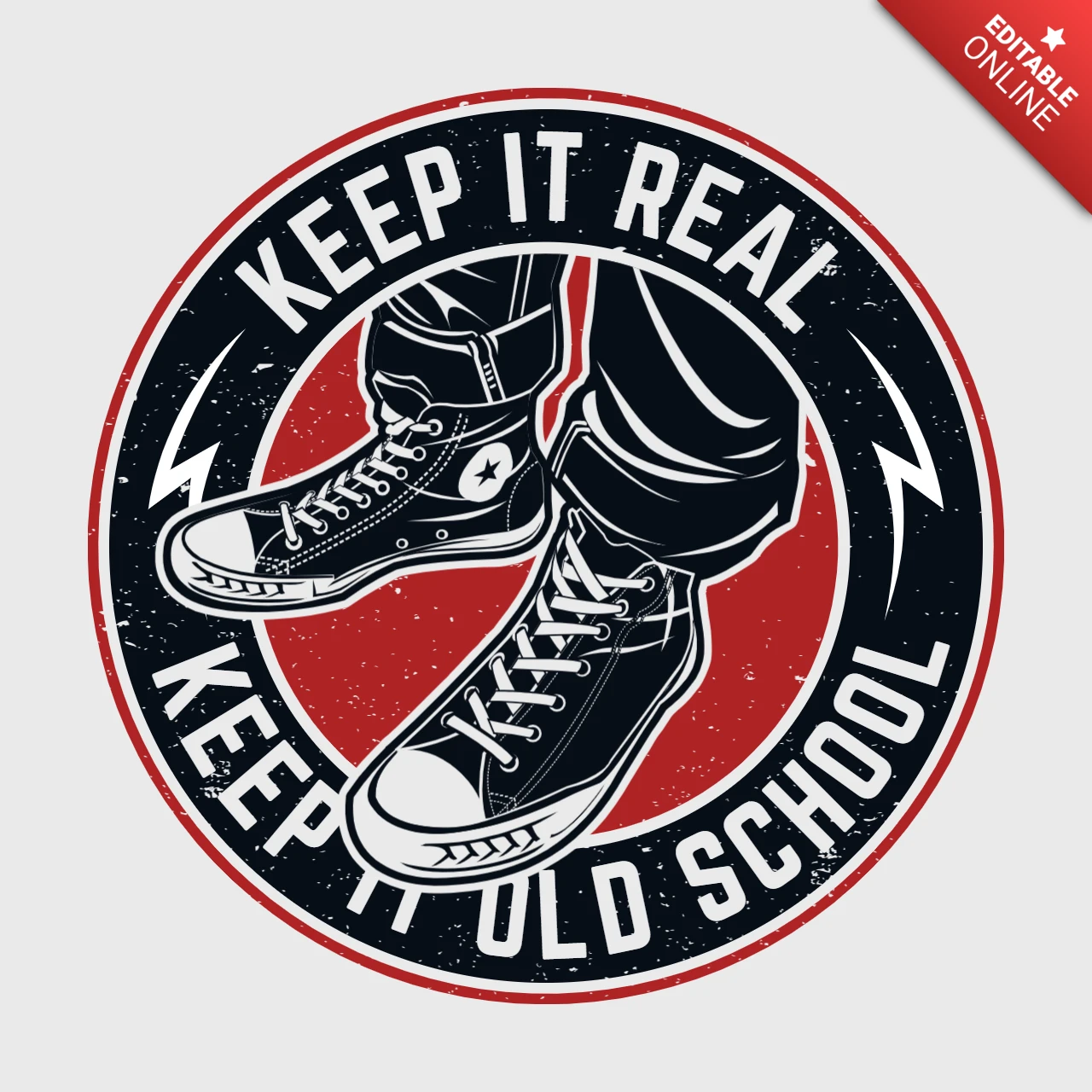 Modelo de design de camiseta com sapatos da velha escola