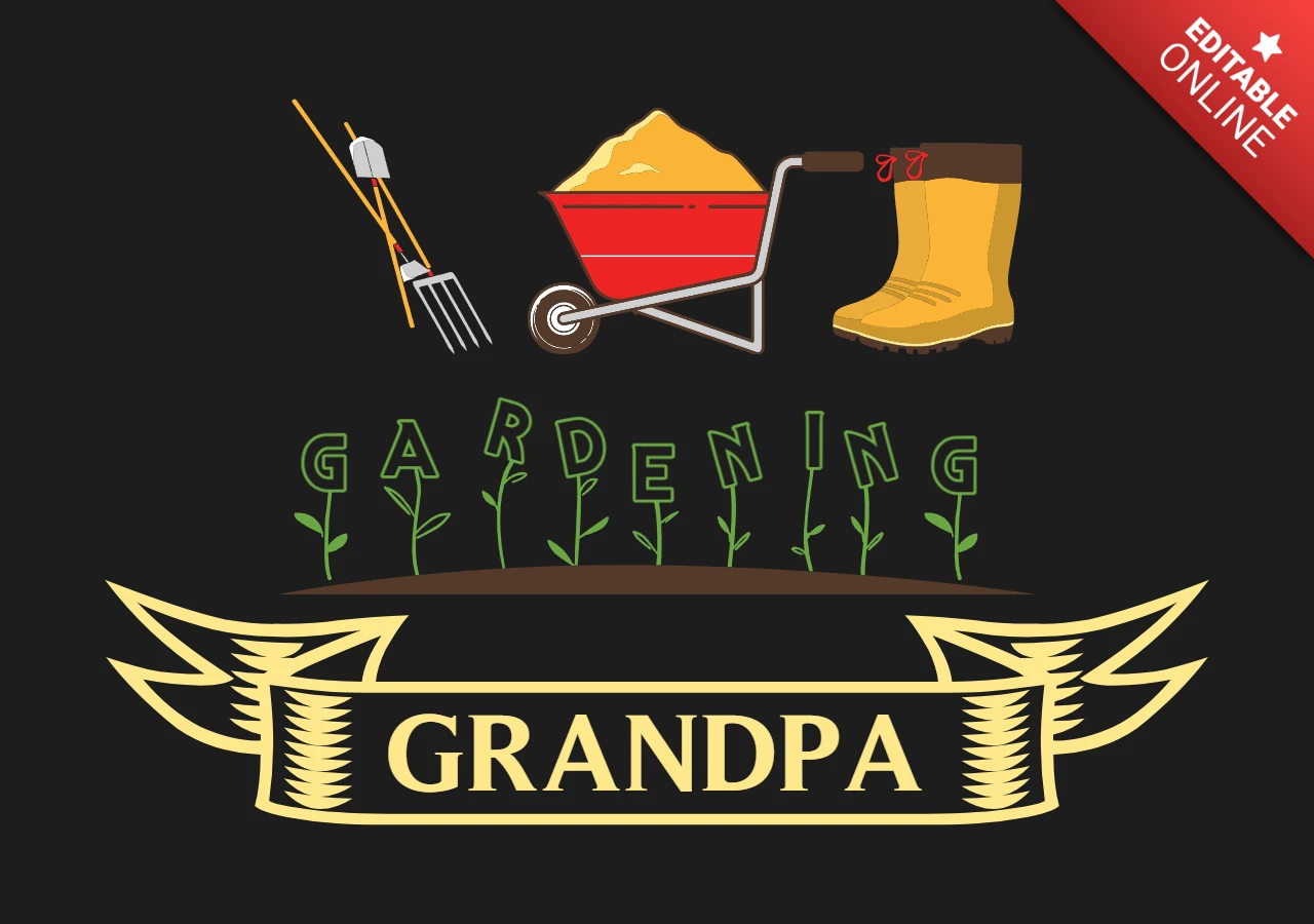 Abuelo jardinería plantilla de diseño de camiseta