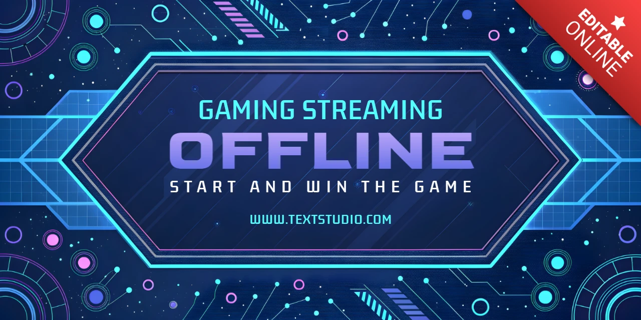 Gaming Offline Template Futuristic Design for Streamers
