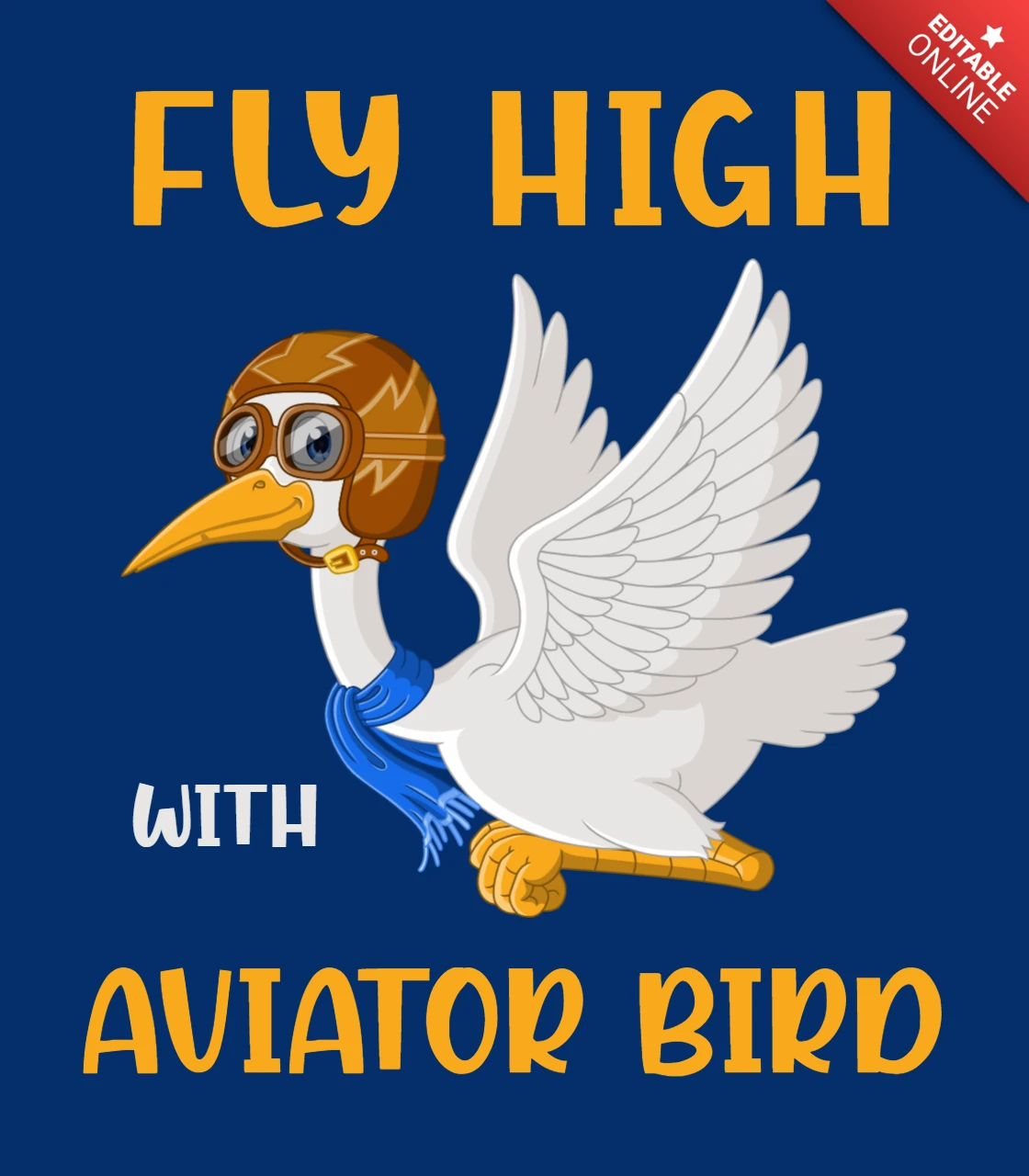 Modello di disegno di uccello aviatore per bambini