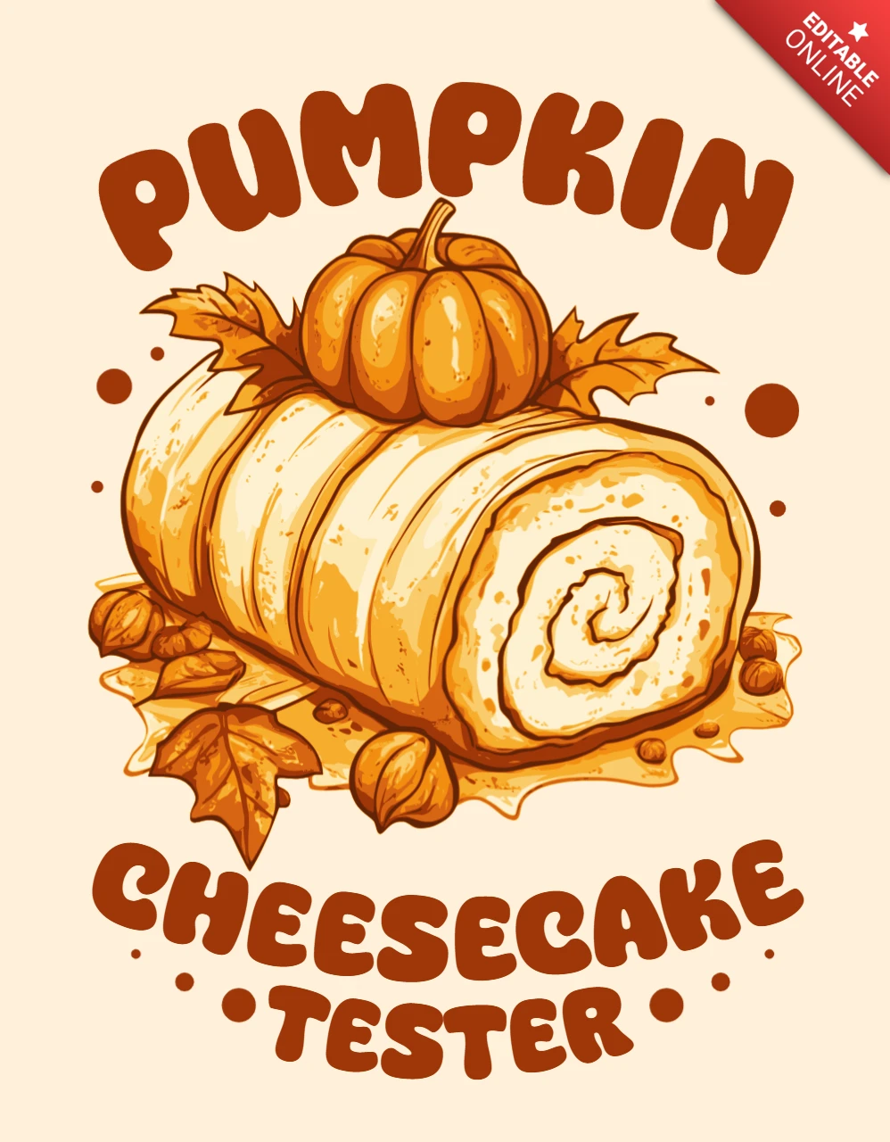 Modèle de design de cheesecake à la citrouille pour les vêtements d'automne