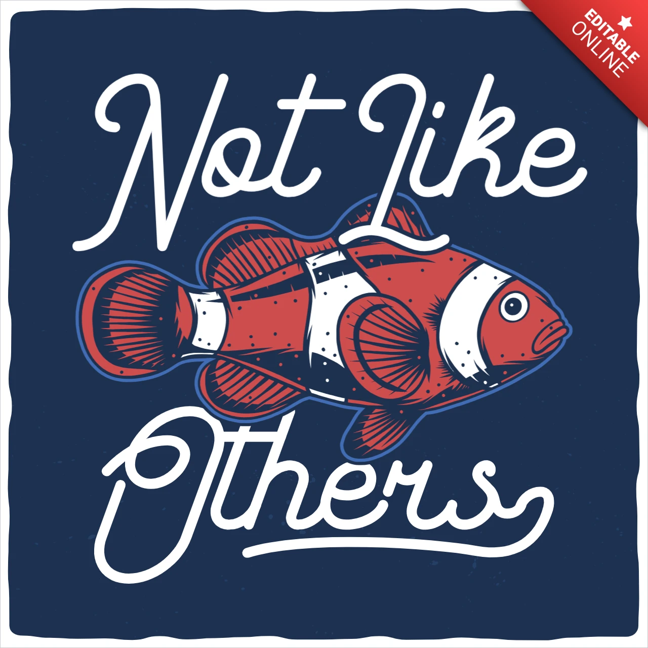 Clown Fish Awesome T-shirt Design Template