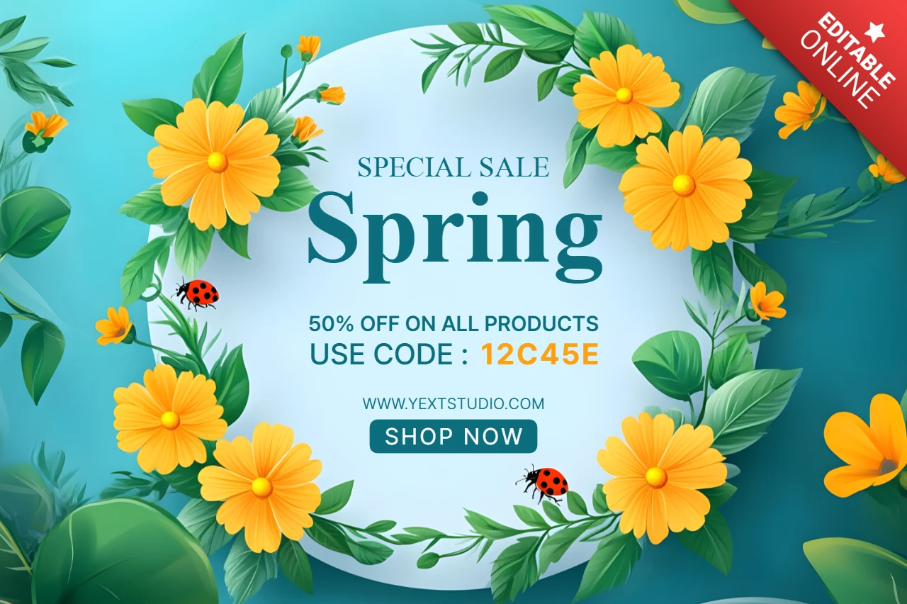 Frühlingsblumenverkauf Designvorlage - editierbare Werbegrafik