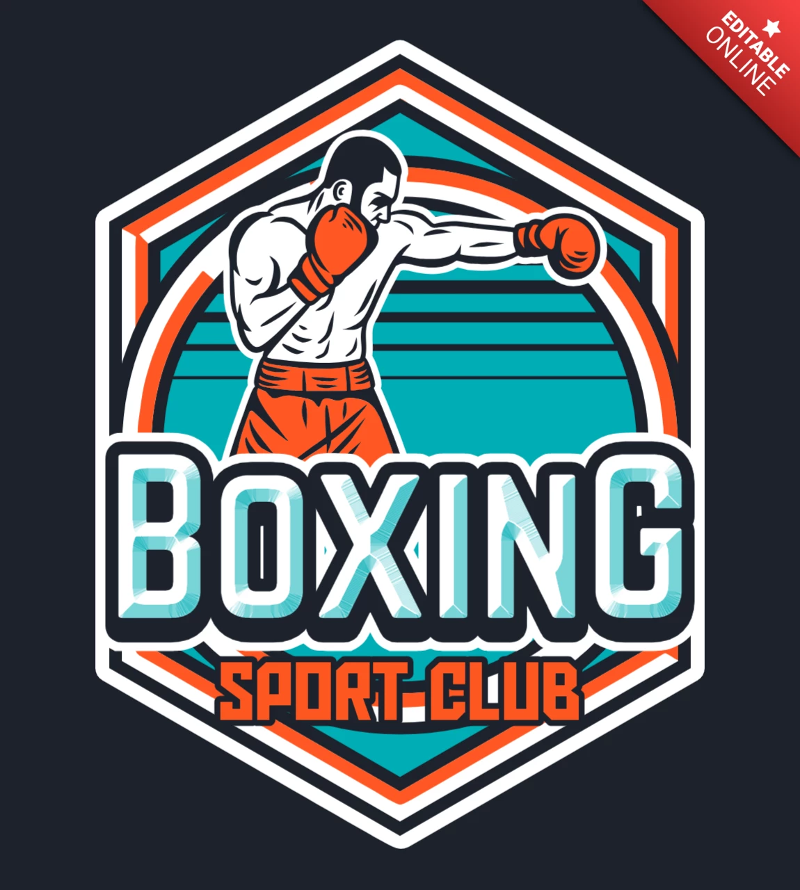 Plantilla de diseño de logotipo de club deportivo de boxeo