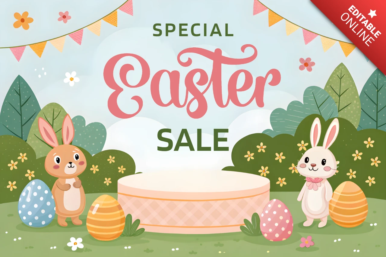 Whimsical Easter Sale Design Template for Festive Promotions