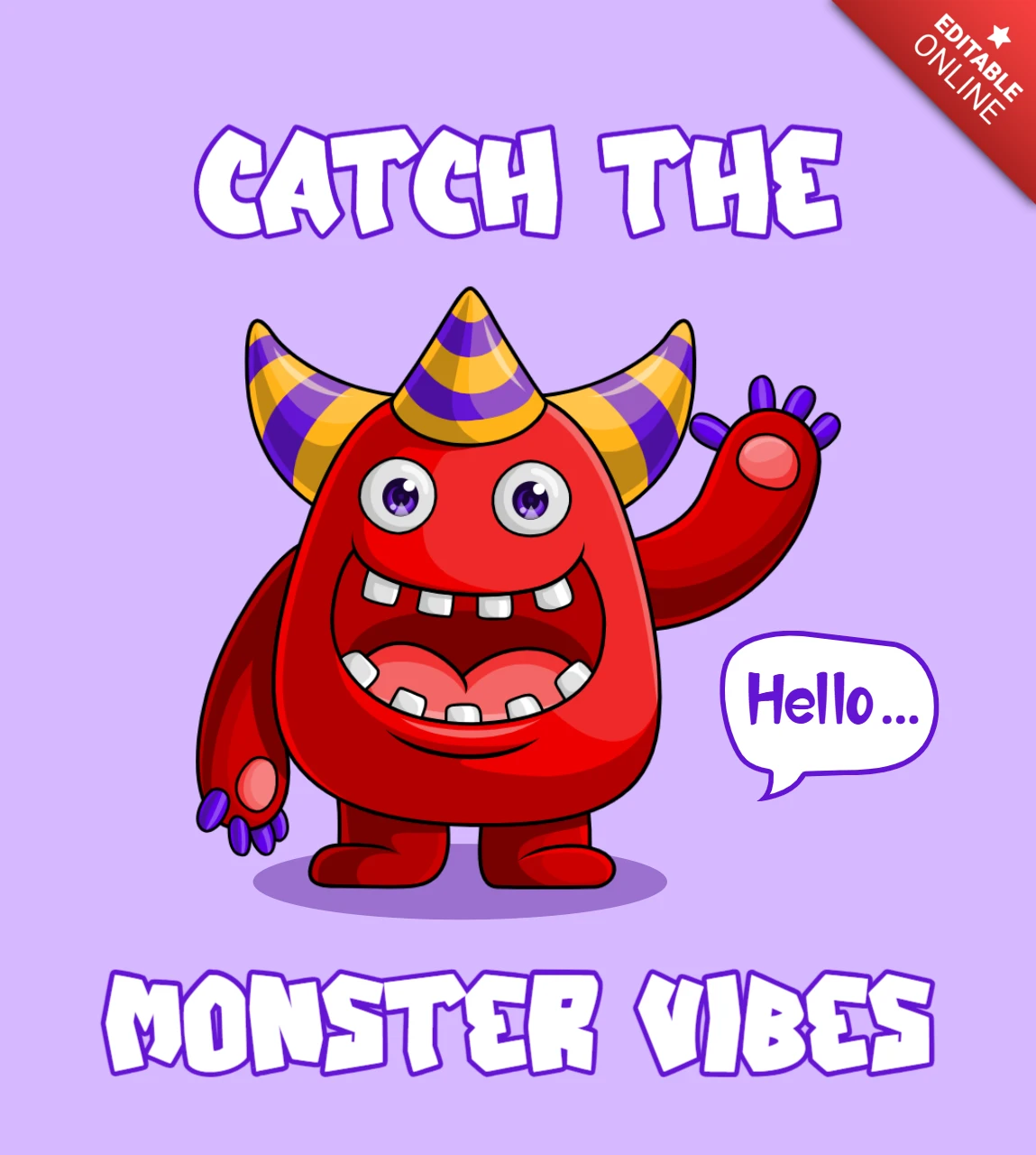 Catch the Monster Vibes Design for Fun Kids Merchandising Template