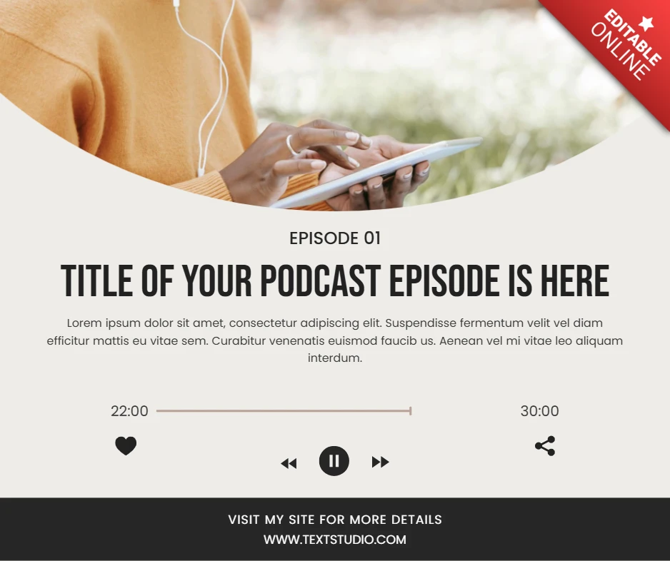 Modelo de design de postagem de episódio de podcast