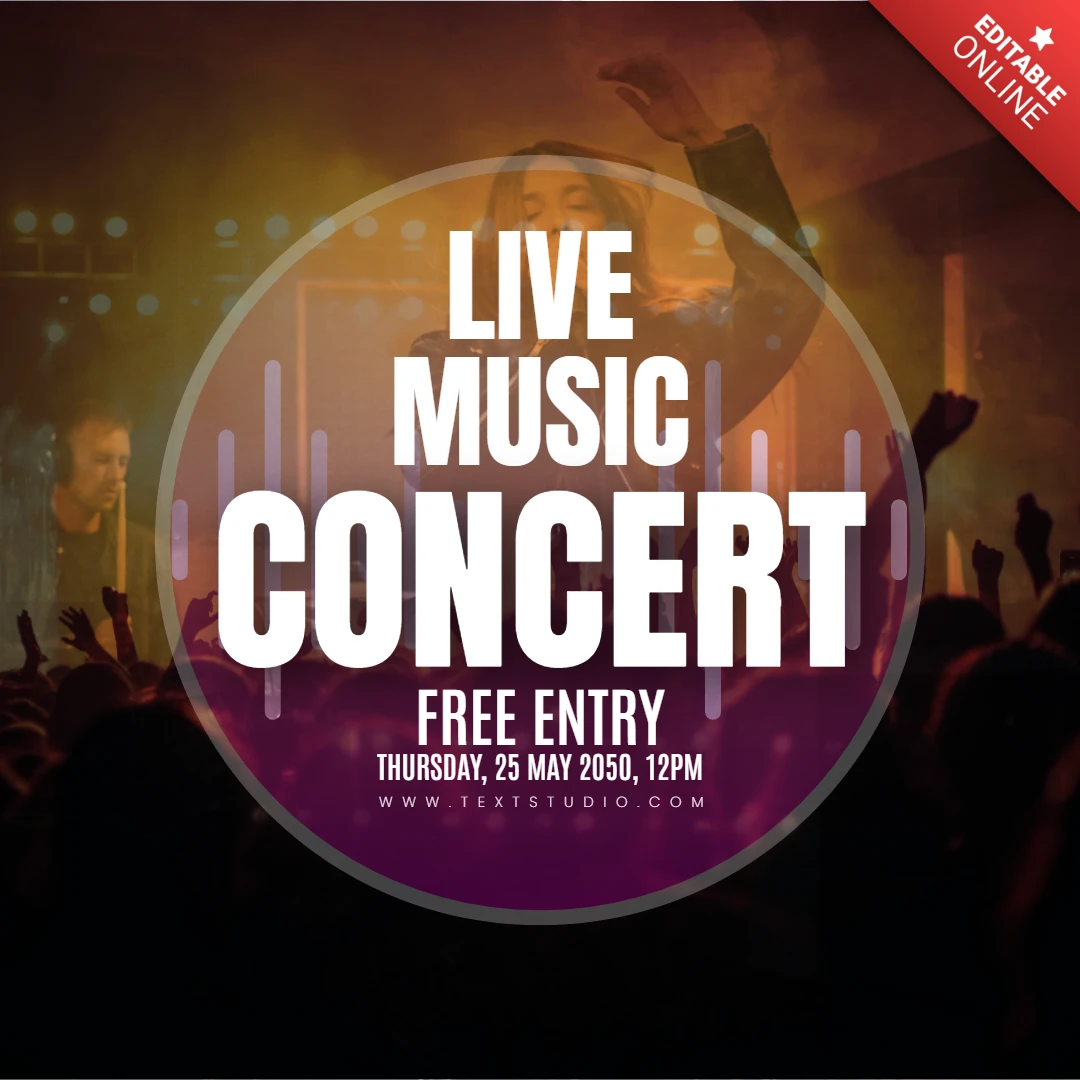 Colorful Music Night Party Instagram Post Template