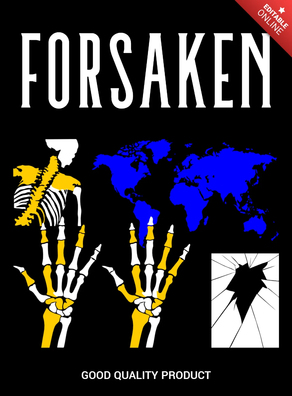 Skeleton Graphic Design Template for Apparel and Merchandise