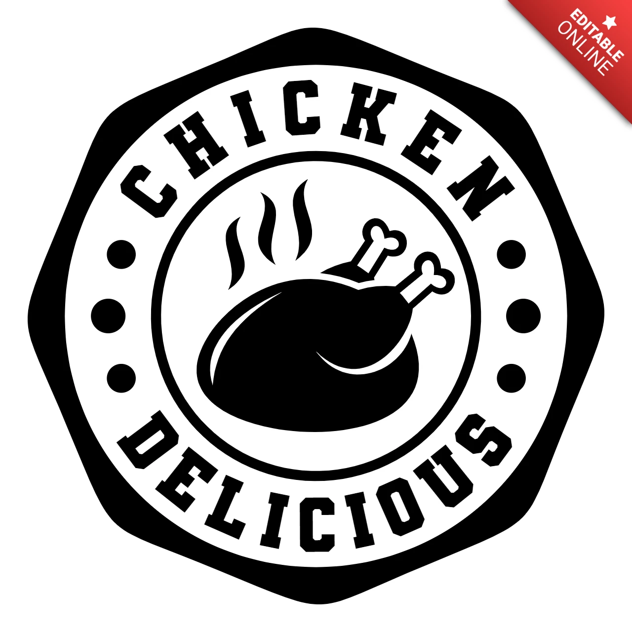 Hete kip stempels badge label logo ontwerpsjabloon