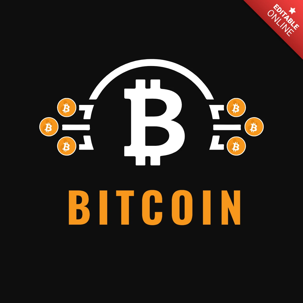 Bitcoin Cryptocurrency T-Shirt Design Template
