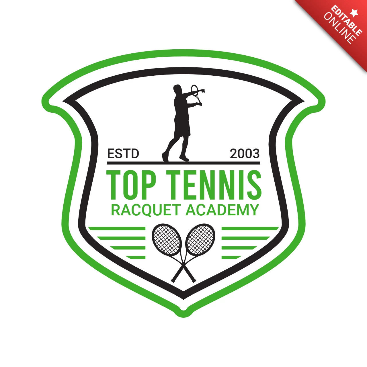 トップテニストーナメントスポーツロゴデザインテンプレート