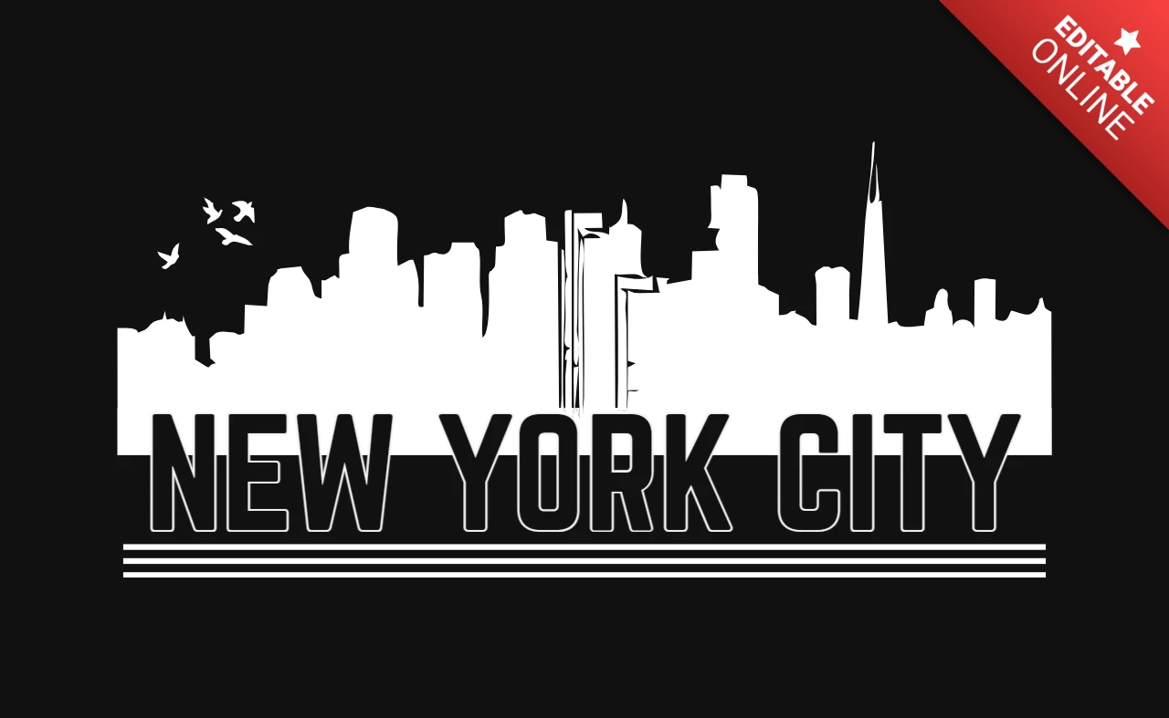 New york şehri tipografi tişört tasarım şablonu