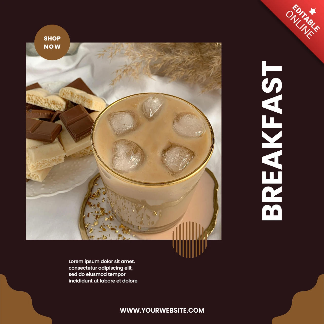 Sjabloon voor instagrampost van koffiewinkelpromotie