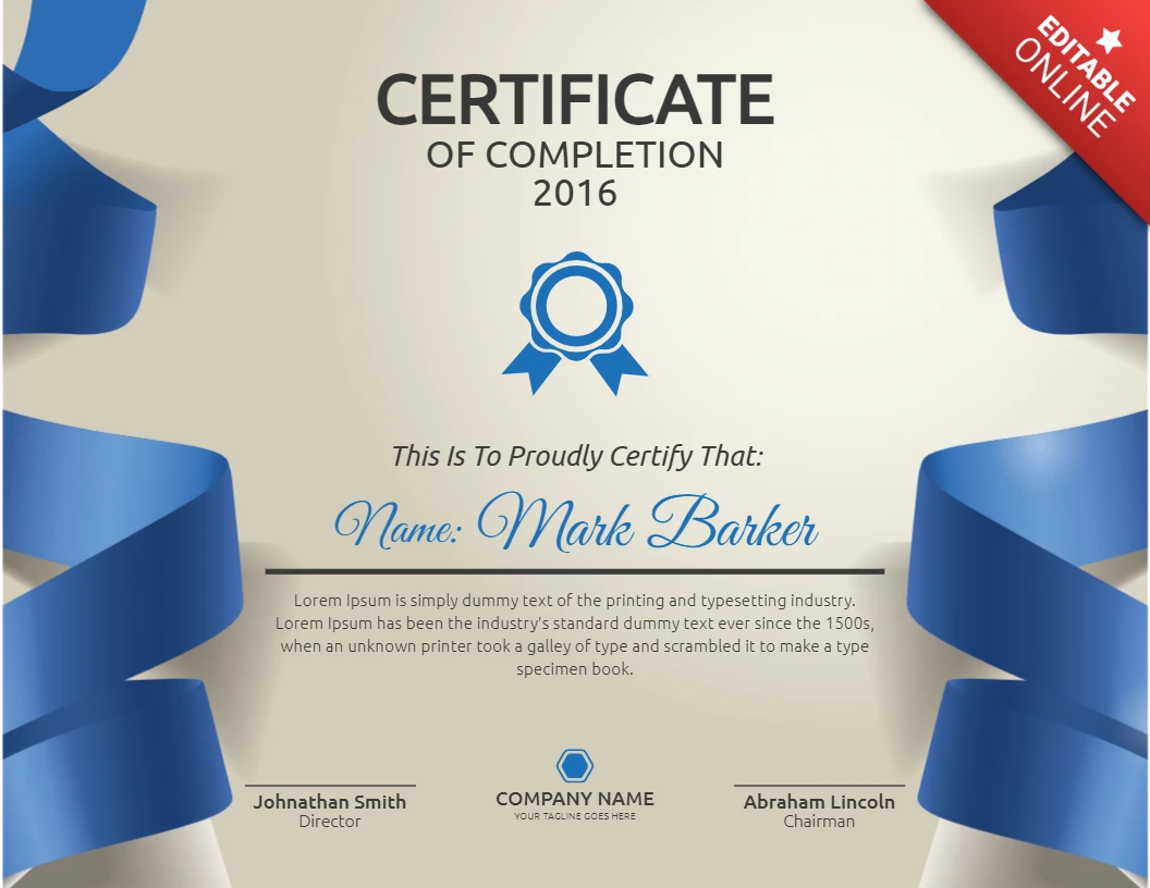 Modello di certificato astratto elegante