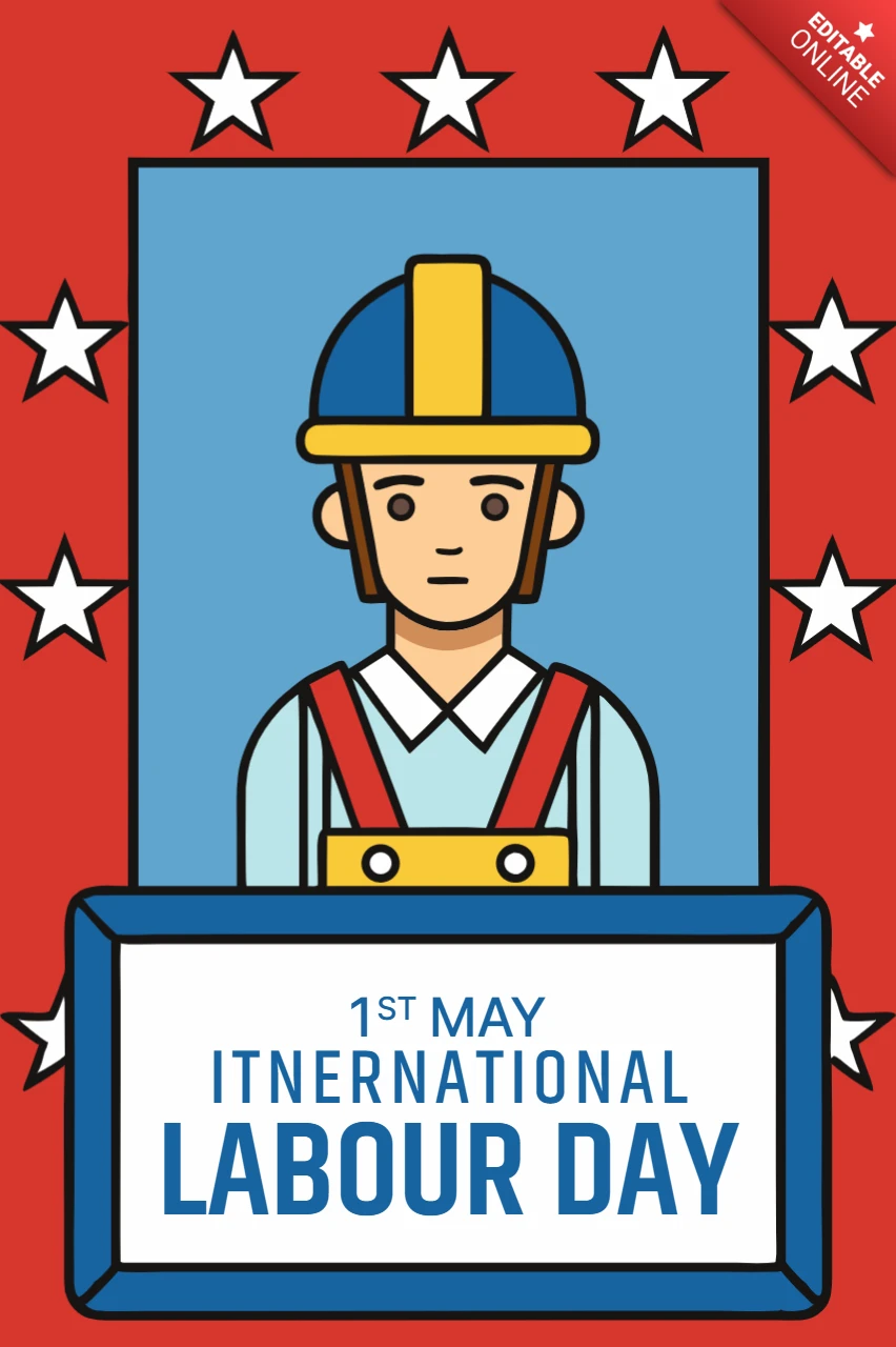 Colorful Flat Design Template for International Labour Day Celebration