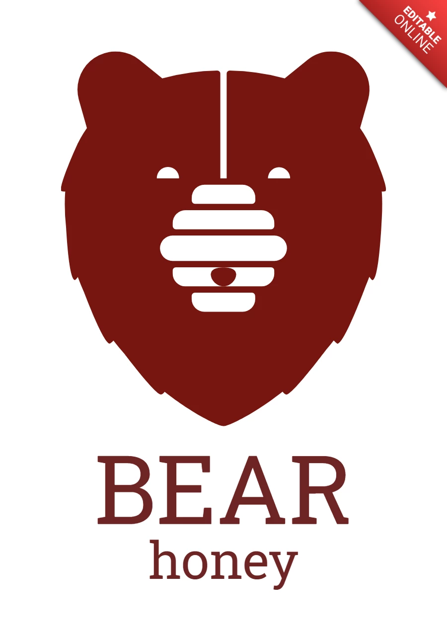Bär buntes Logo Design Vorlage