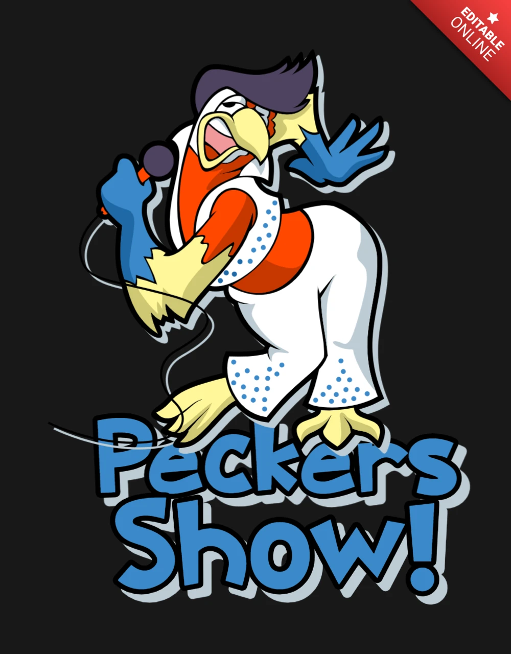 Elvis peckers show plantilla de diseño de camiseta