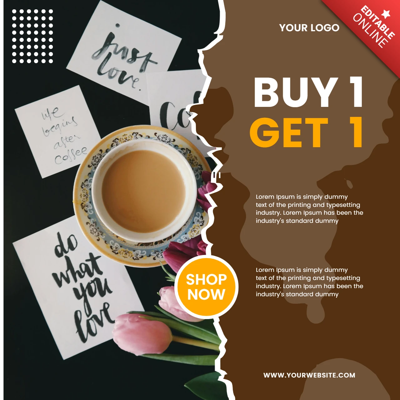Coffee Shop Werbe Instagram Social Media Post Vorlage