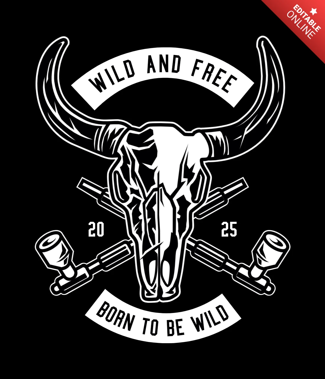 Born To Be Wild T-shirt Design Template