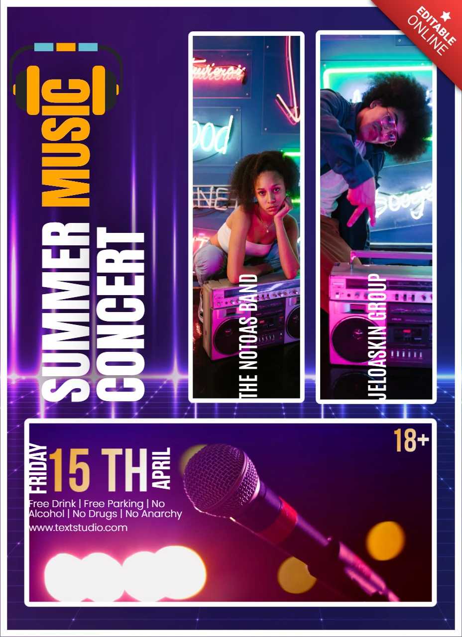 Modèle de flyer pour une fête de musique de style numérique