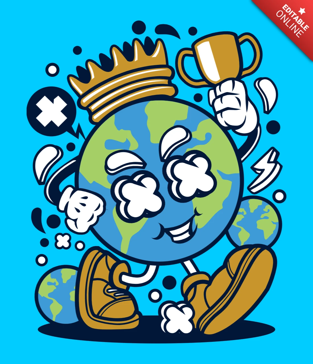 World King Cartoon Character Design Template