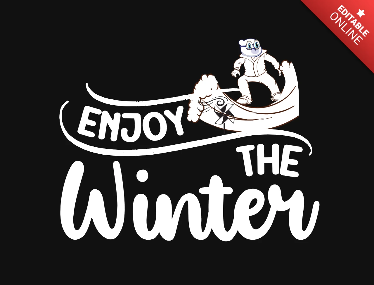 Geniet van de winter t-shirt ontwerpsjabloon