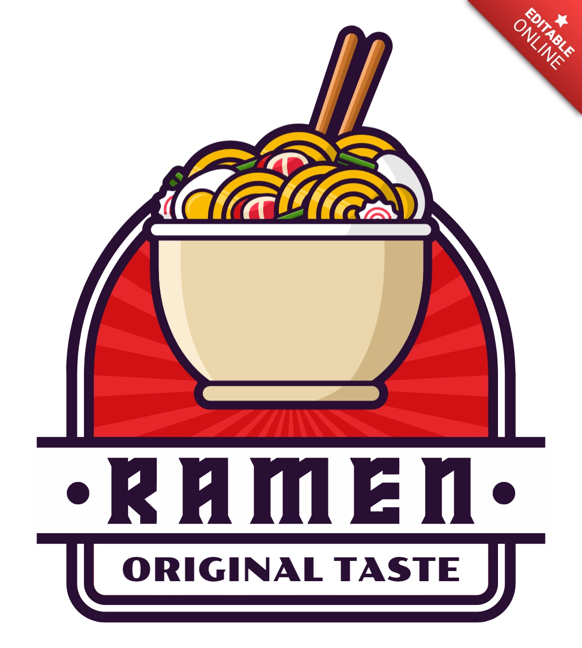 Modèle de logo Ramen