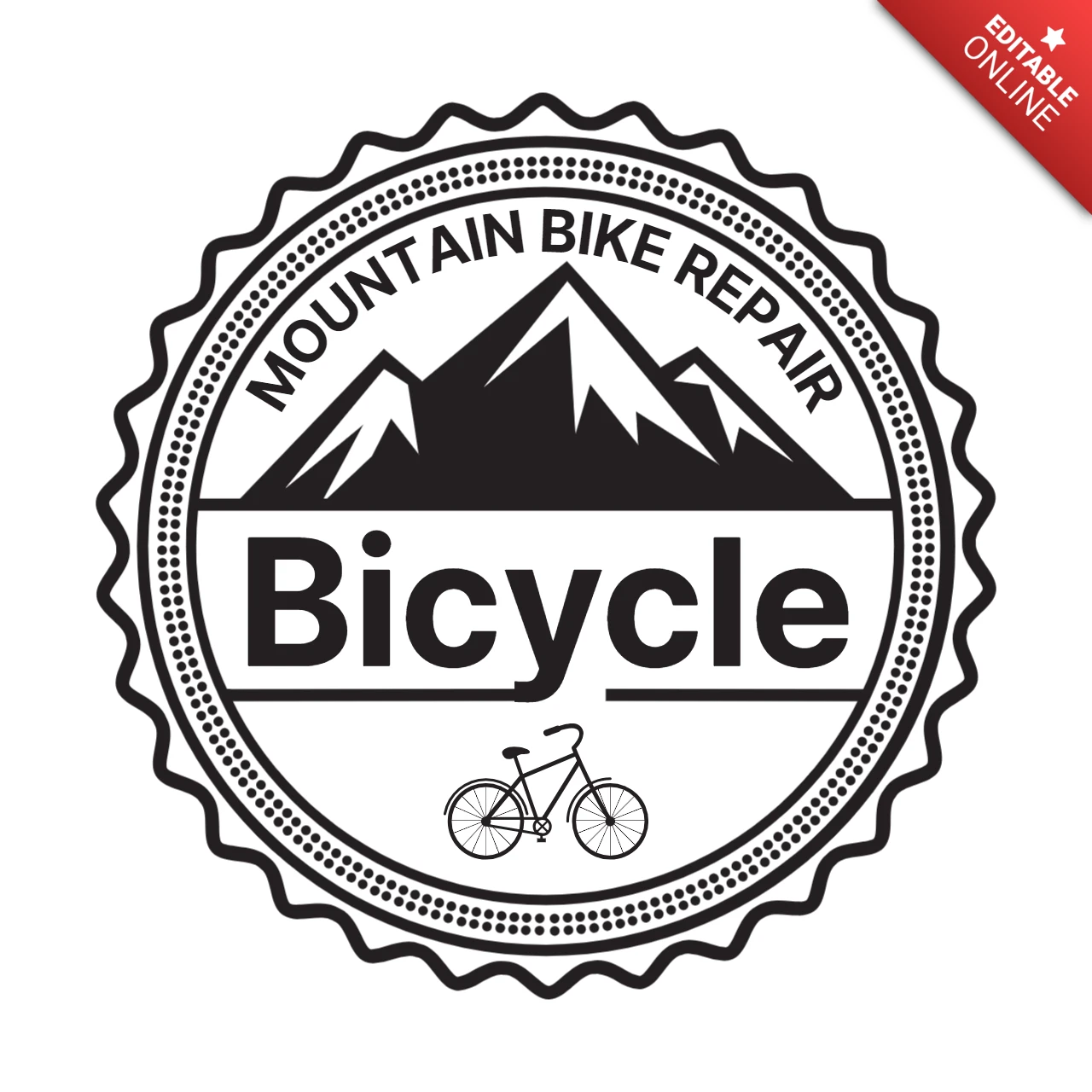 Mountainbike reparatiewerkplaats ontwerpsjabloon