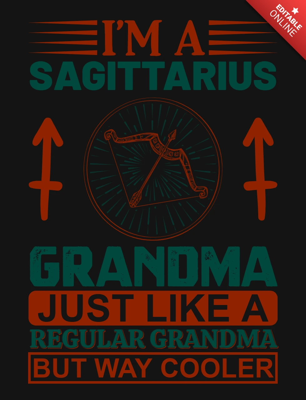 Ich bin ein sagittarius oma sternzeichen t-shirt design vorlage