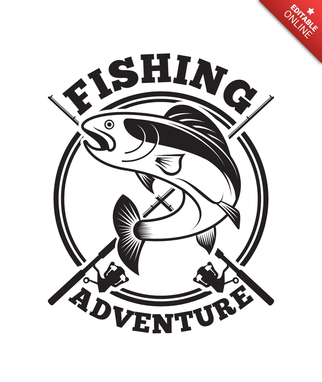 Fishing Adventure Logo Design Template