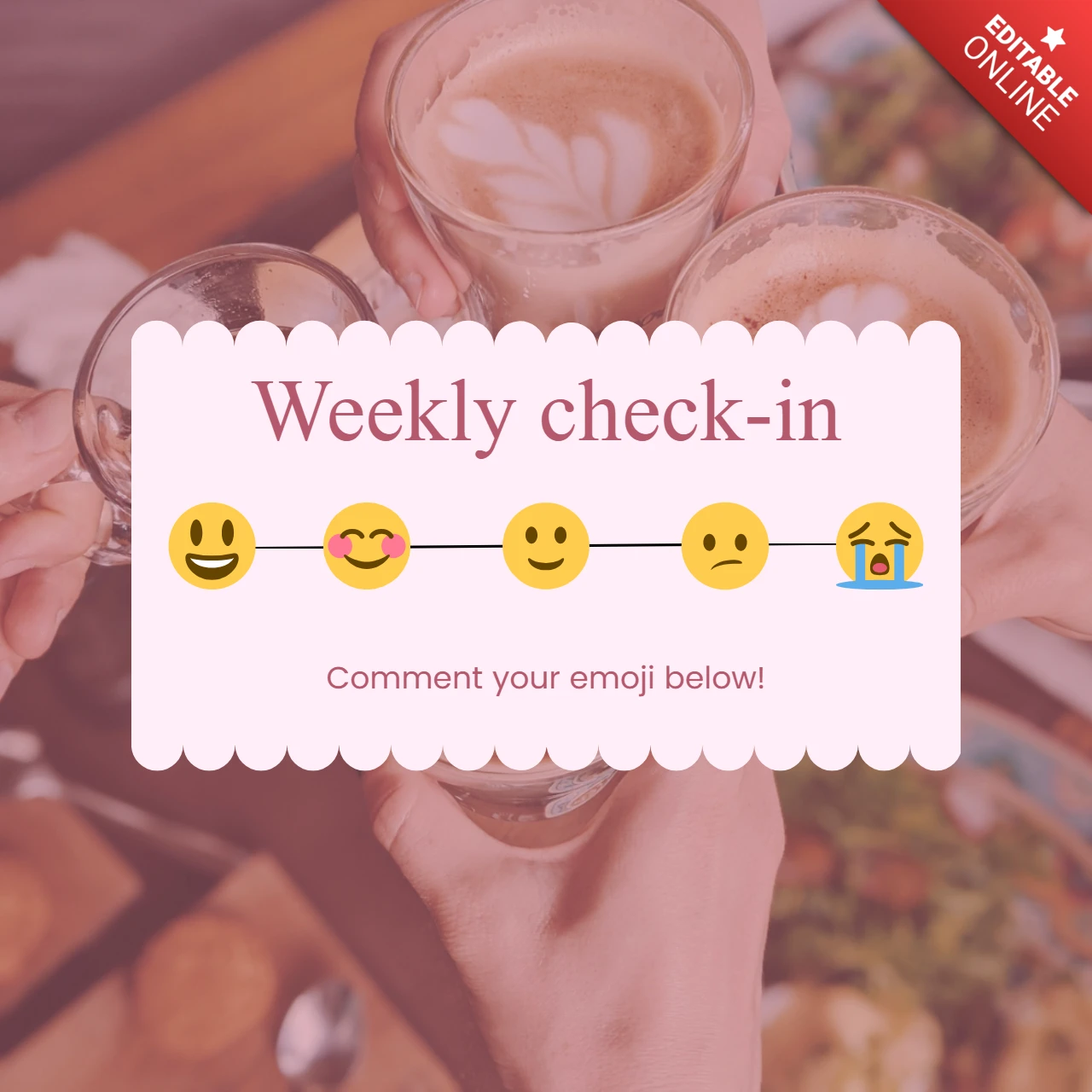 Wekelijkse stemmingscheck-in instagram postsjabloon