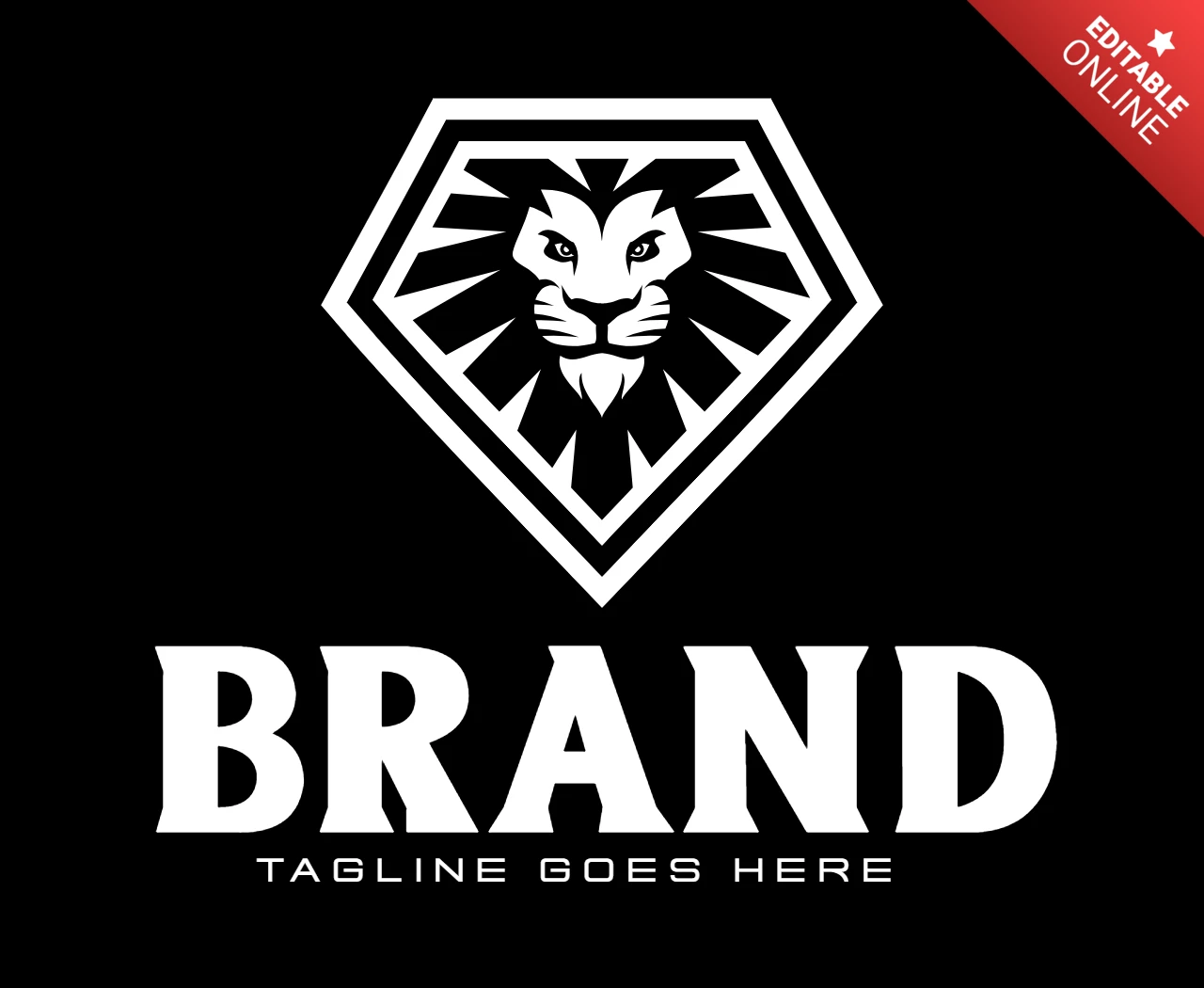 Szablon logo z diamentem lwa