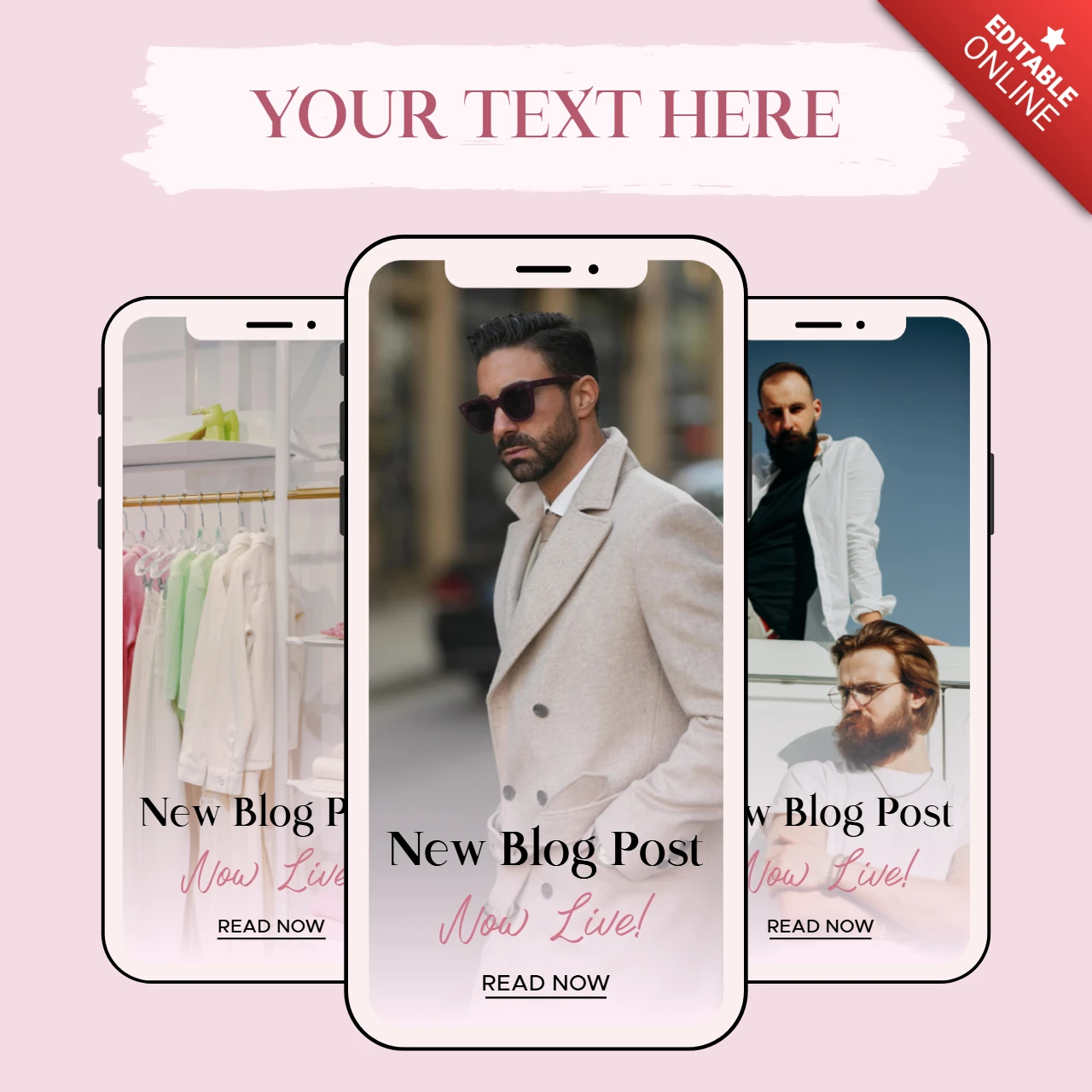 Roze stijlvol nieuw blogpost instagram postsjabloon