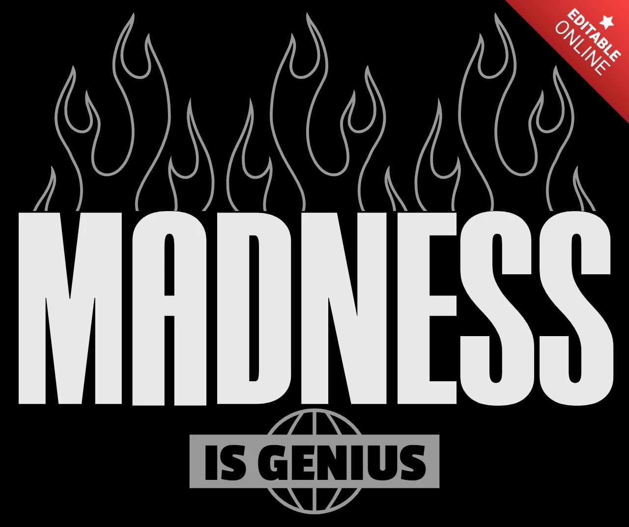 Flammen-Typografie-Designvorlage für auffällige T-Shirt-Grafiken