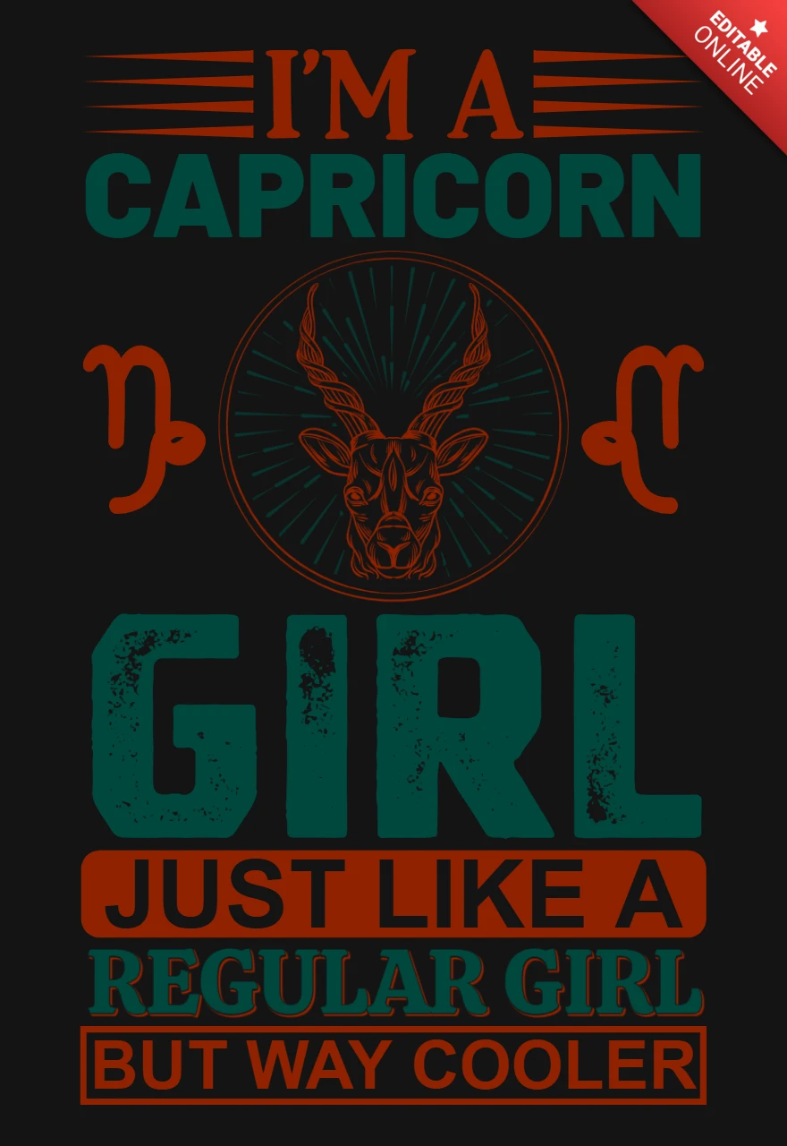 Ich bin ein steinbock mädchen sternzeichen t-shirt design vorlage