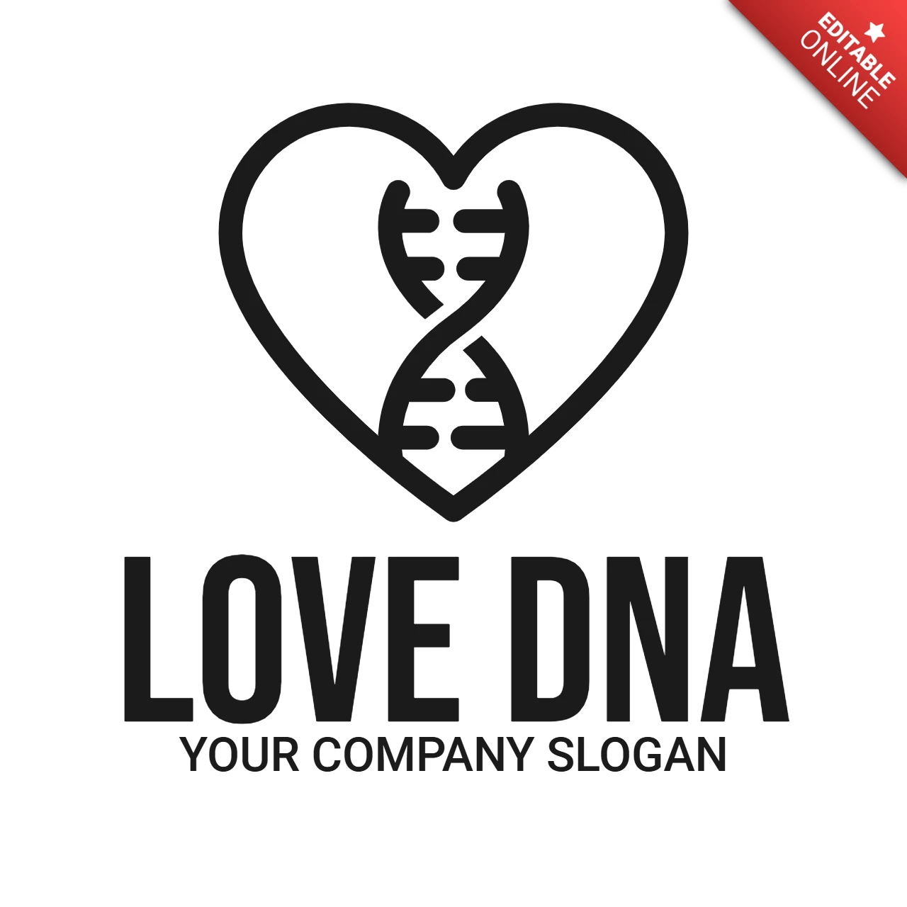 Love Dna Logo Design Template