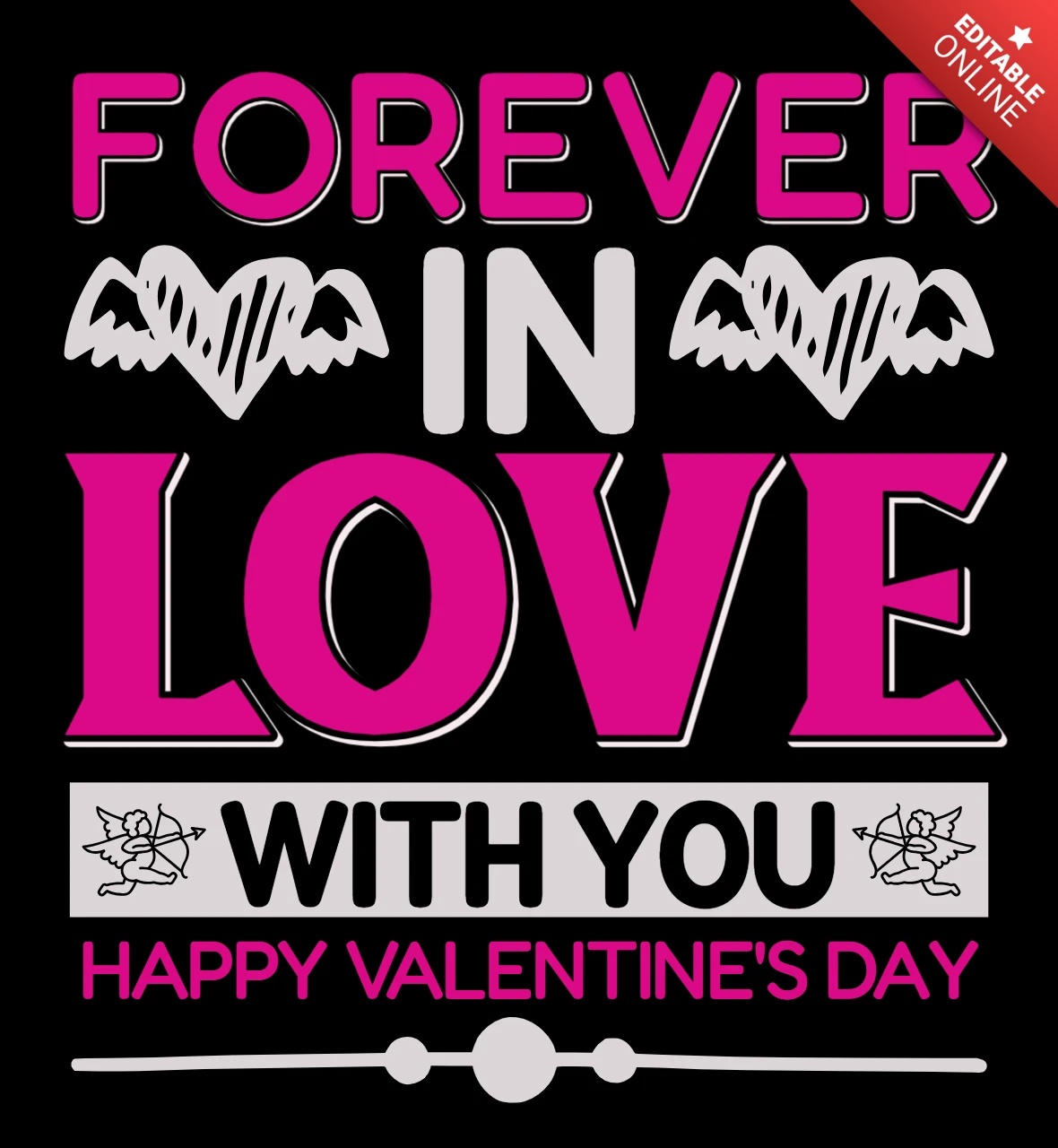 Valentine's Day Love Design Template with Bold Typography and Artistic Elements