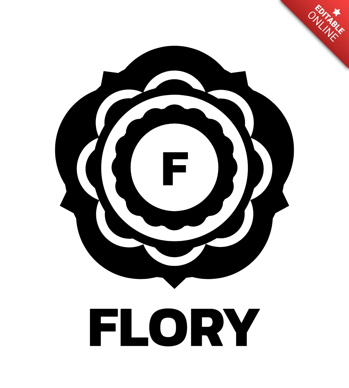F Letter Floral Logo Design Template