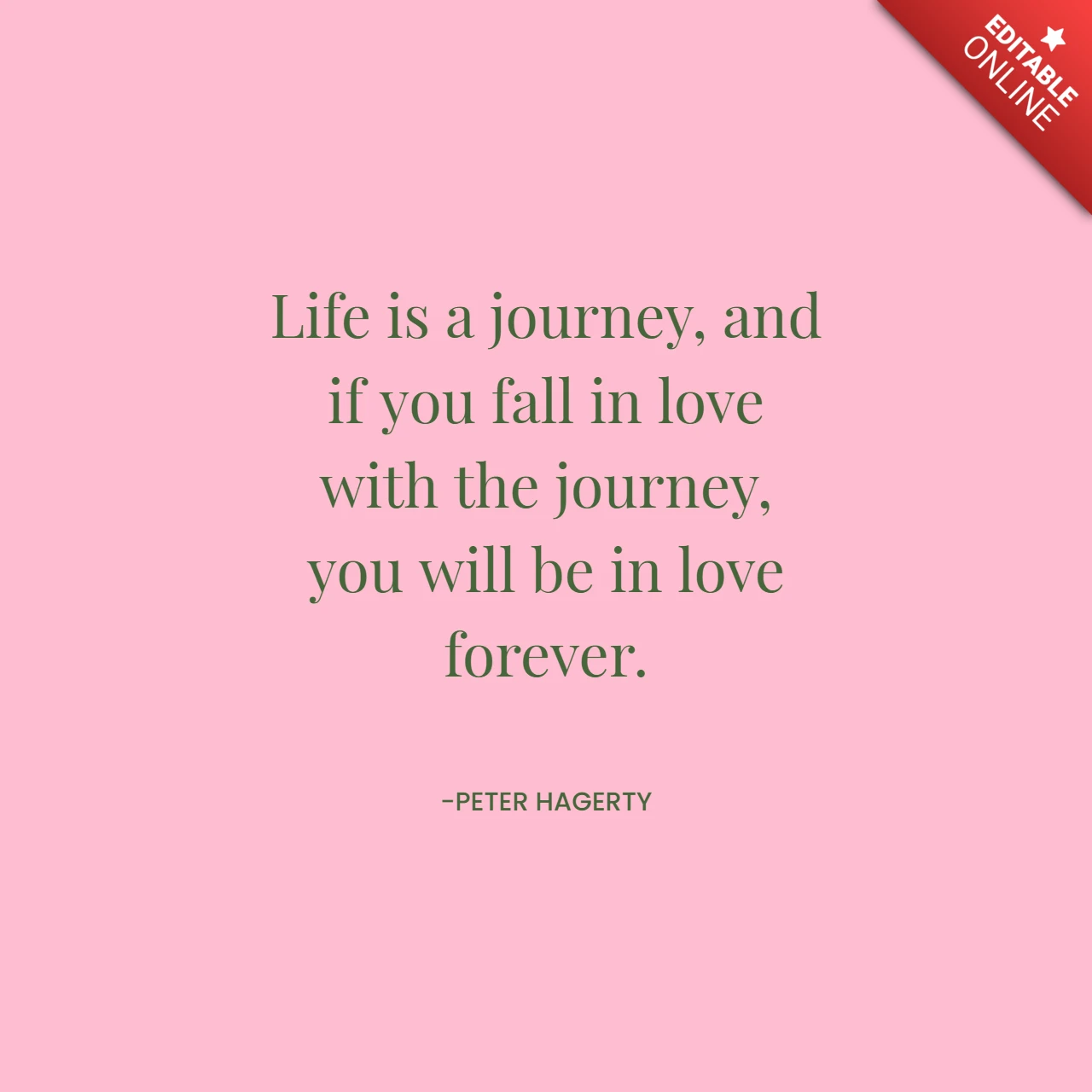 Journey in love quote instagram post ontwerpsjabloon
