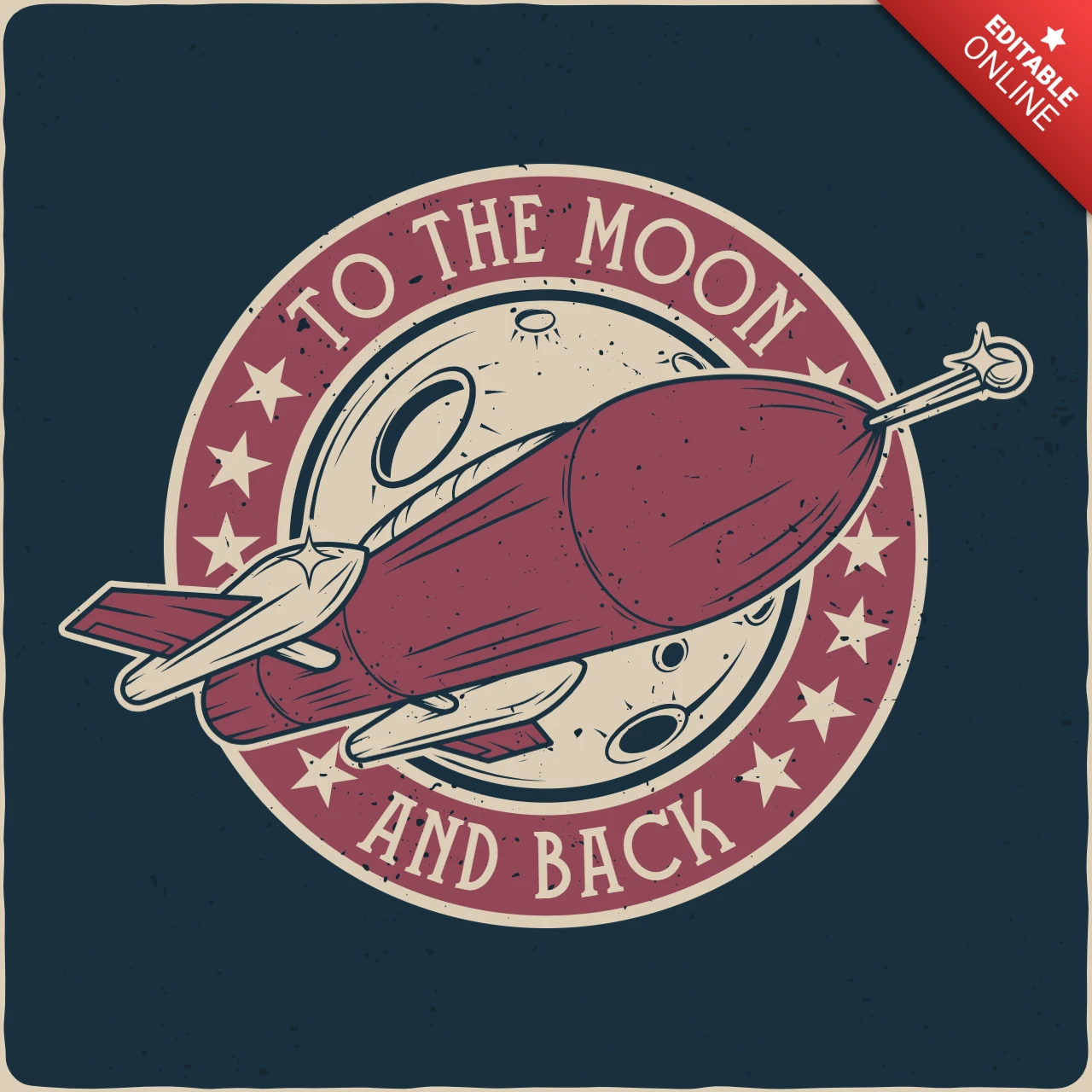 Modèle de t-shirt vintage To the moon and back (La lune et le retour)
