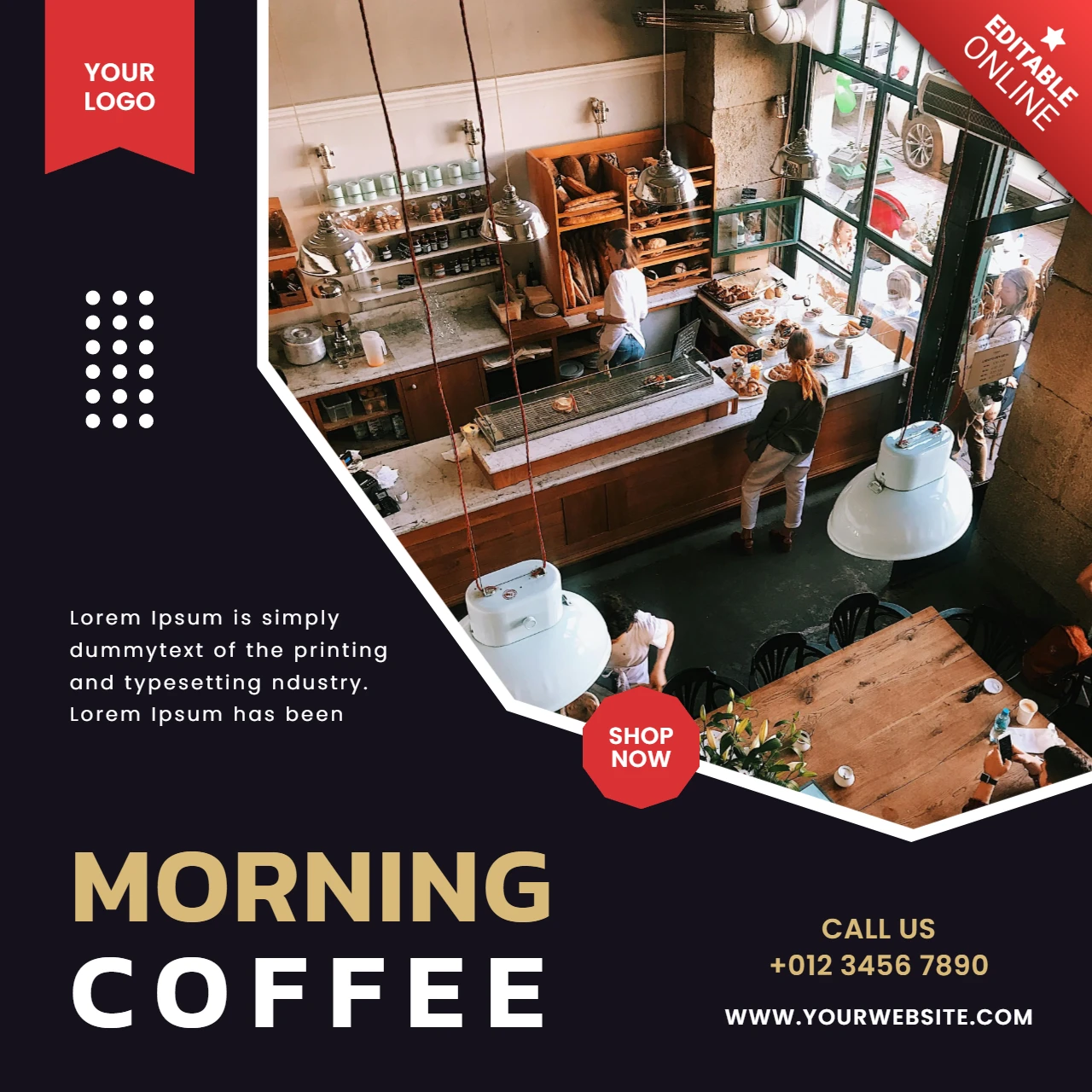 Morning Coffee Minimal Social Media Post Design Template