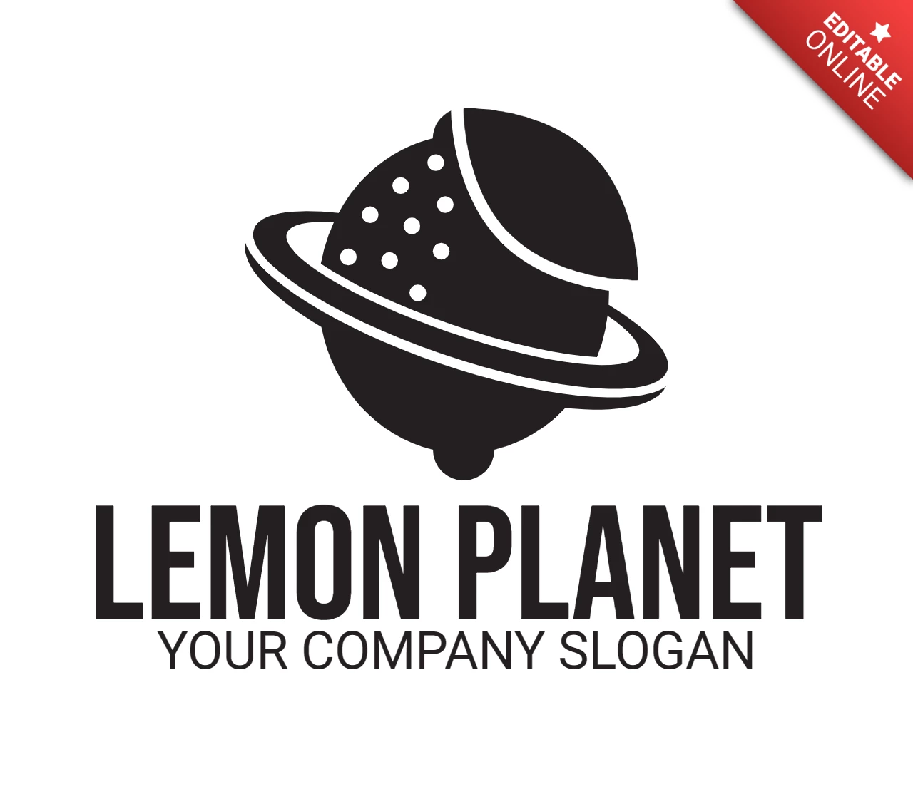Modelo de design de logotipo do Fruit Lemon Planet